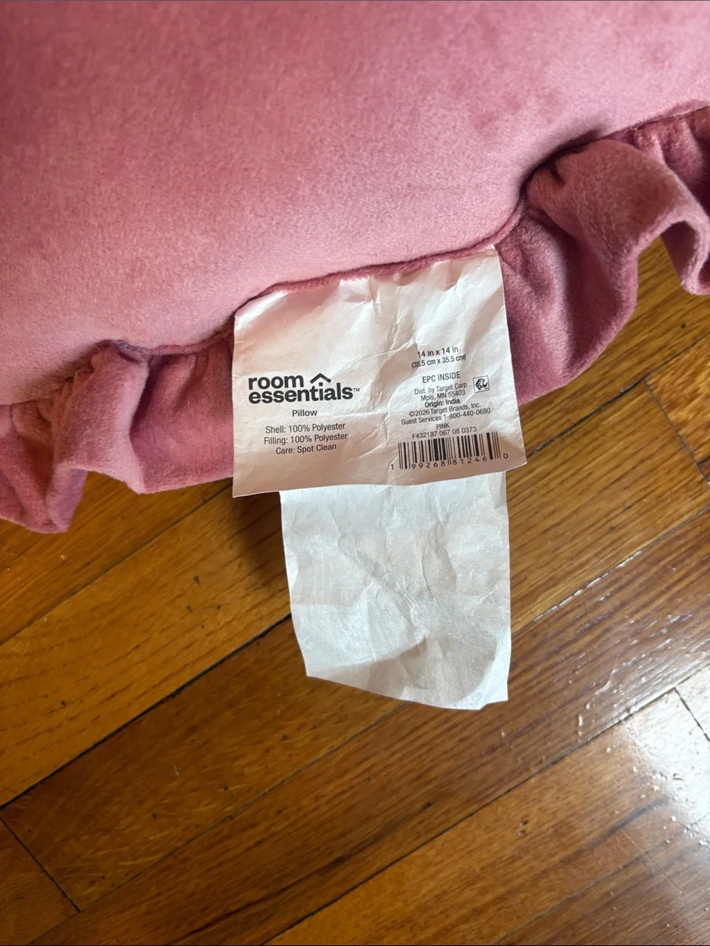 “So Tired” Preppy Pink Heart Bow Throw Pillow w/ Ruffle - New, Unused